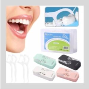 Dental Floss Portable Case Dental Dispenser Floss Storage Black Box 62xPieces each Set