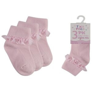 Baby Girls Pink 3 Pack Lace Socks 0 - 6 Months