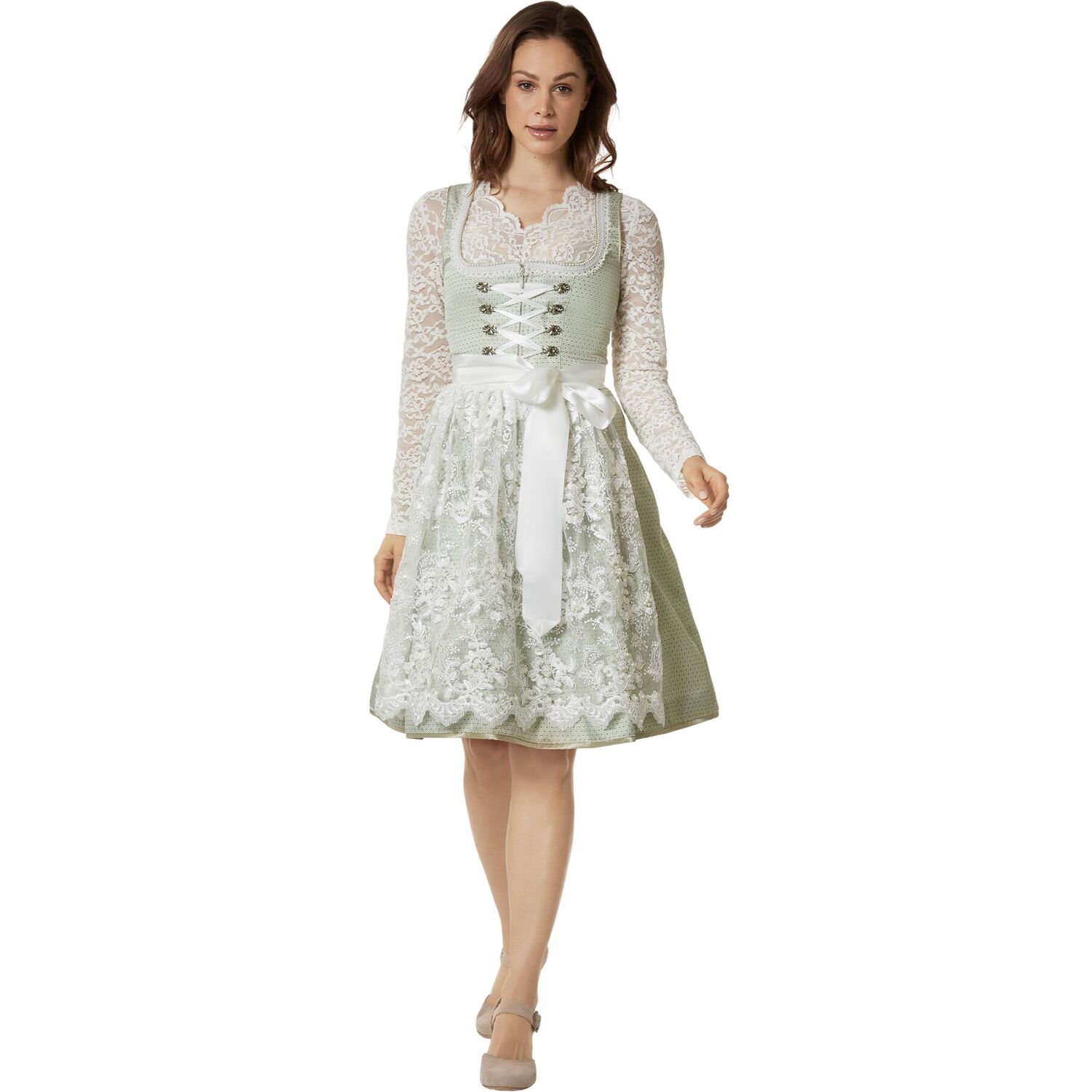 Tectake Women's Costume Midi-Dirndl Klara - Mint / 56Cm