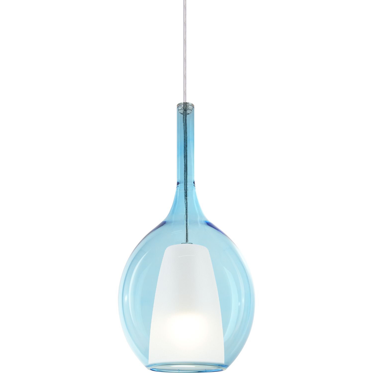 B&Q - Luminosa Kalique Il 18Cm Globe Dome Pendant Ceiling Light Sky Blue 1X E27 - Image 2