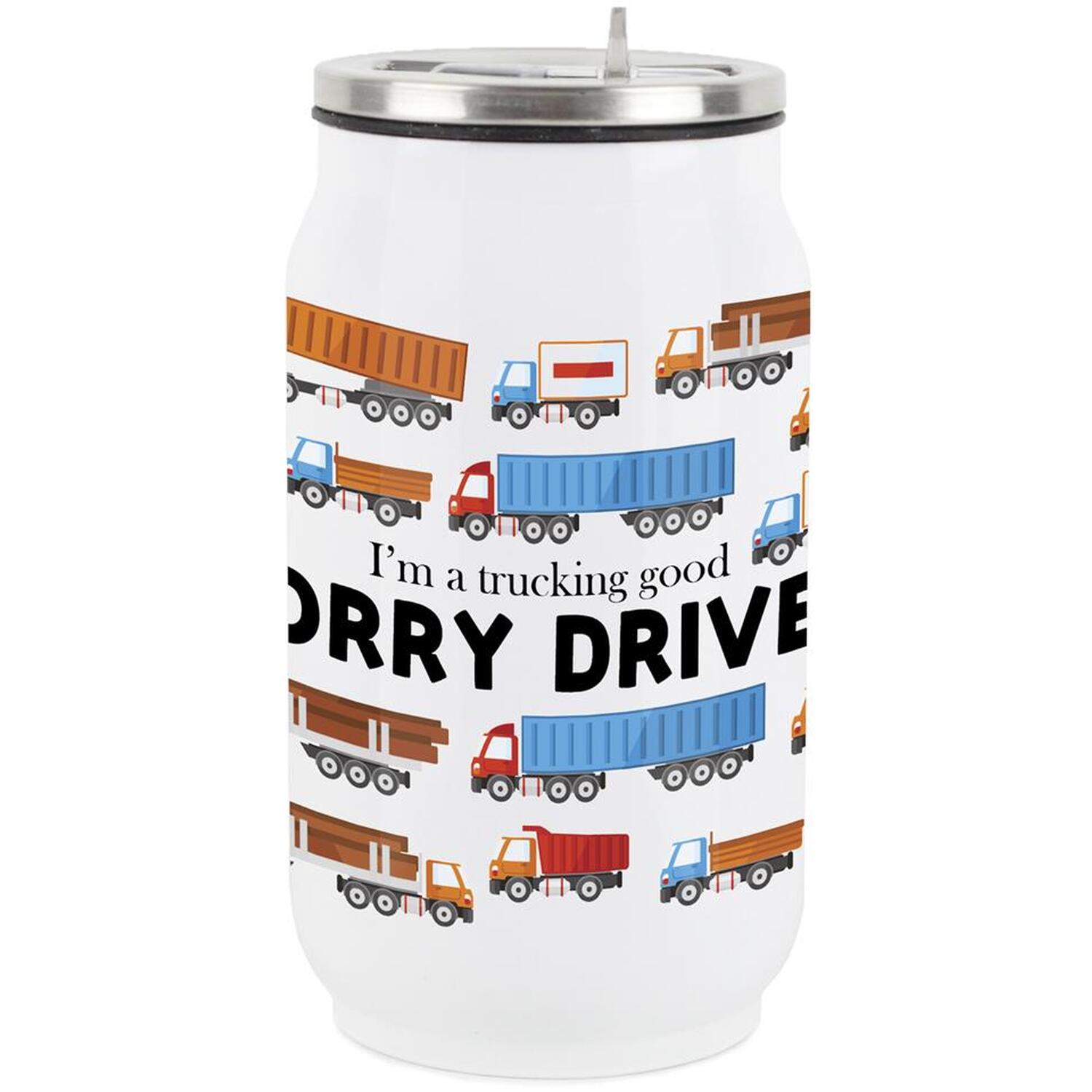 B&Q -  Novelty Lorry Driver Drinking Can Flask With Straw - Image 3