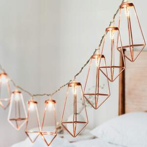 GloBrite Diamond String Lights with 20 LEDs - Rose Gold