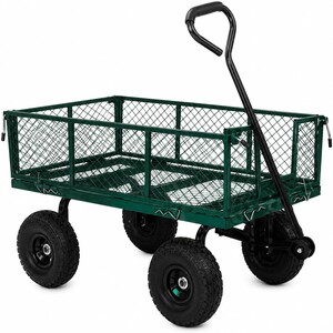 Heavy Duty Garden Utility Cart Trolley 4 Wheel