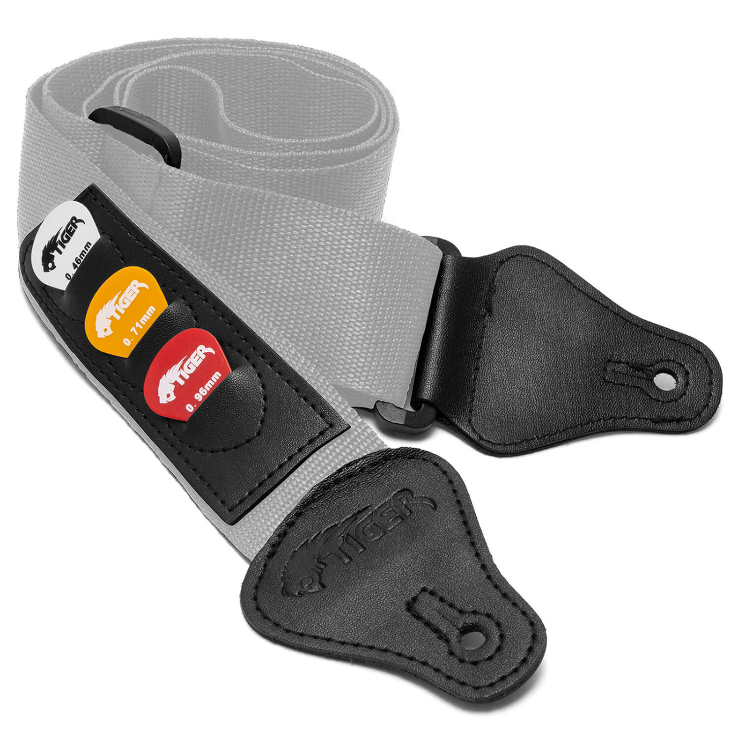 Tiger Music Guitar Strap With Pick Holders & Picks B - Neutral