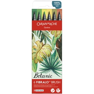 Botanic Fibralo Brush Pens - Assorted Colours / 6 Pack
