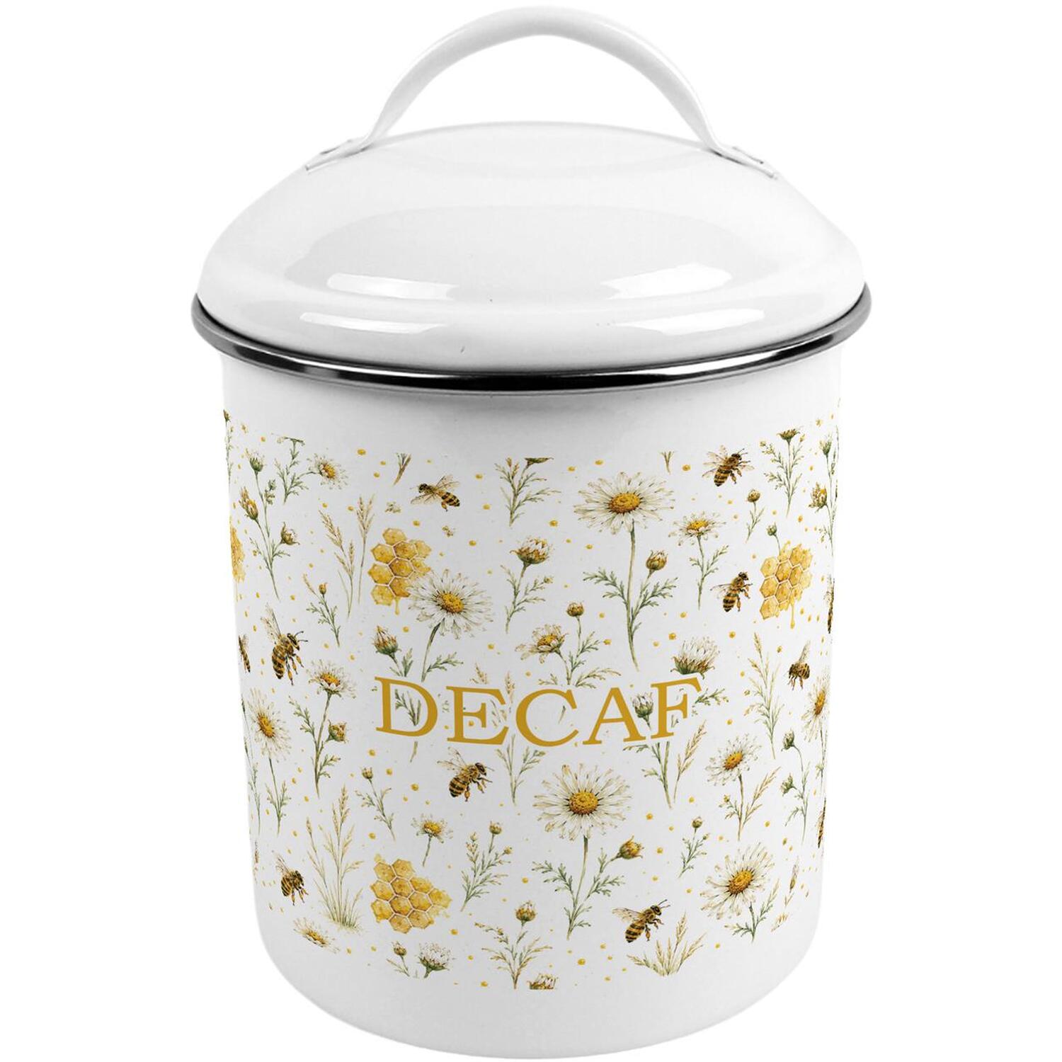B&Q -  Bee Meadow Decaf CanisterMetal Kitchen Storage Container - Image 3