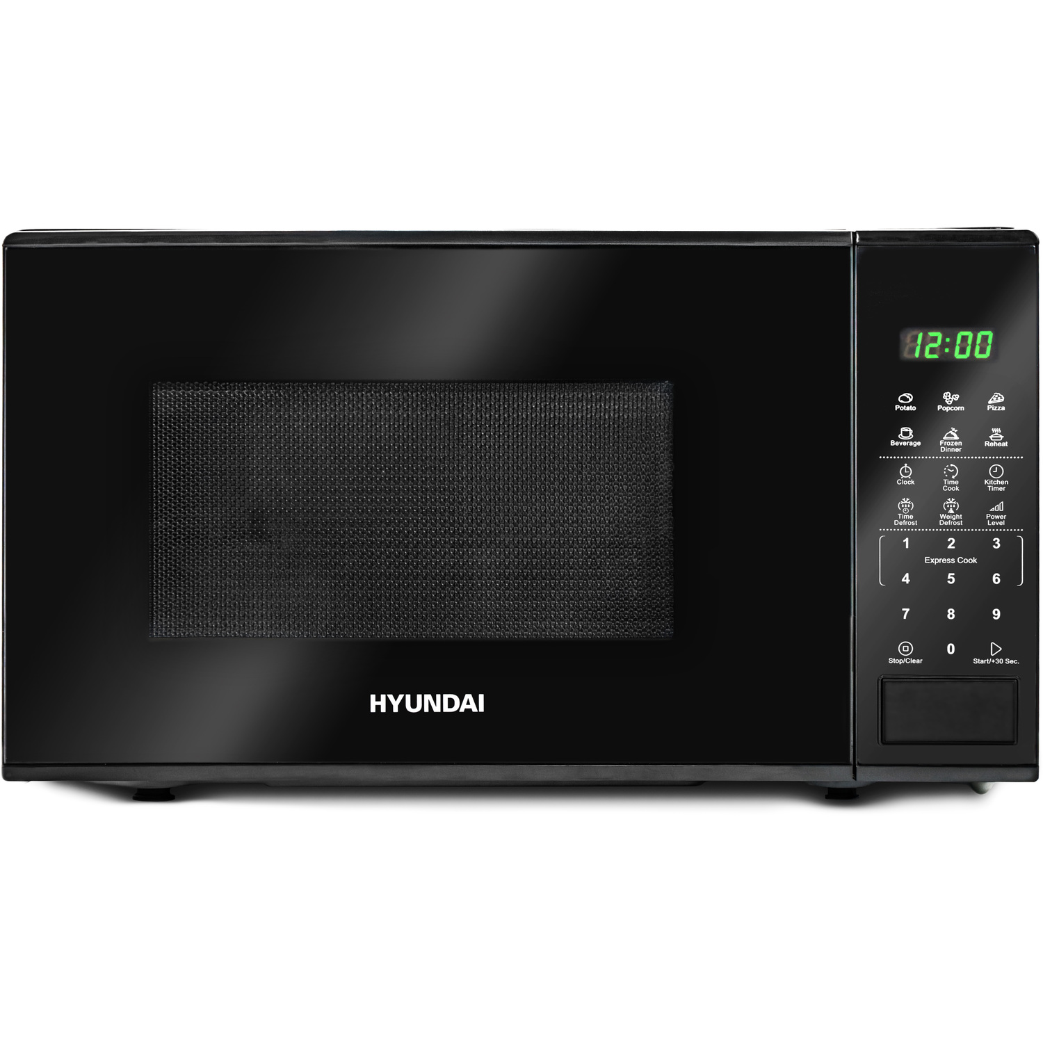 Hyundai 800W 20L Solo Microwave Stainless Steel Auto Defrost 6 Modes Black - Image 2