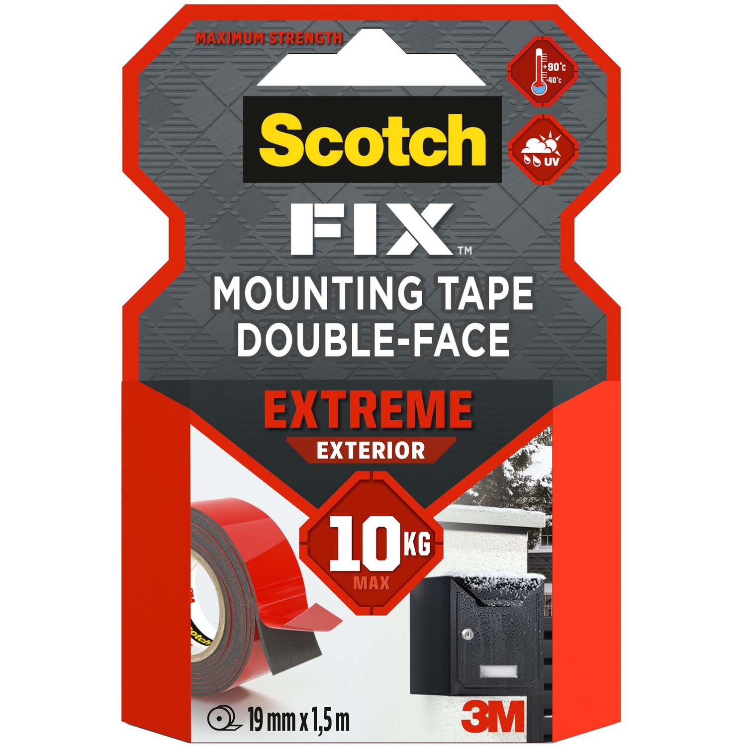Scotch-Fix Double-Sided Extreme Exterior Mounting Tape 19mm x 1.5m Outdoor - Image 6
