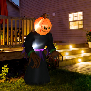 HOMCOM Inflatable 2.1m Tall Pumpkin Man