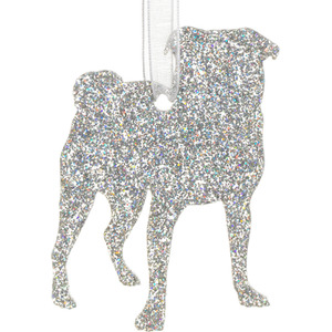 Glitter Pug Style 1 Christmas Decoration