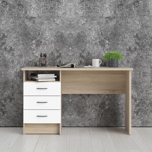 Function Plus 3-Drawer Oak Desk