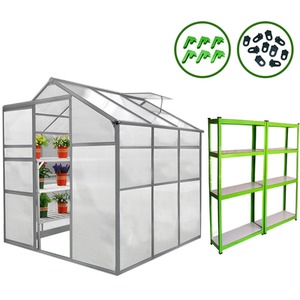 Greenhouse 6ft x 6ft and 2 x Water Resistant Racks