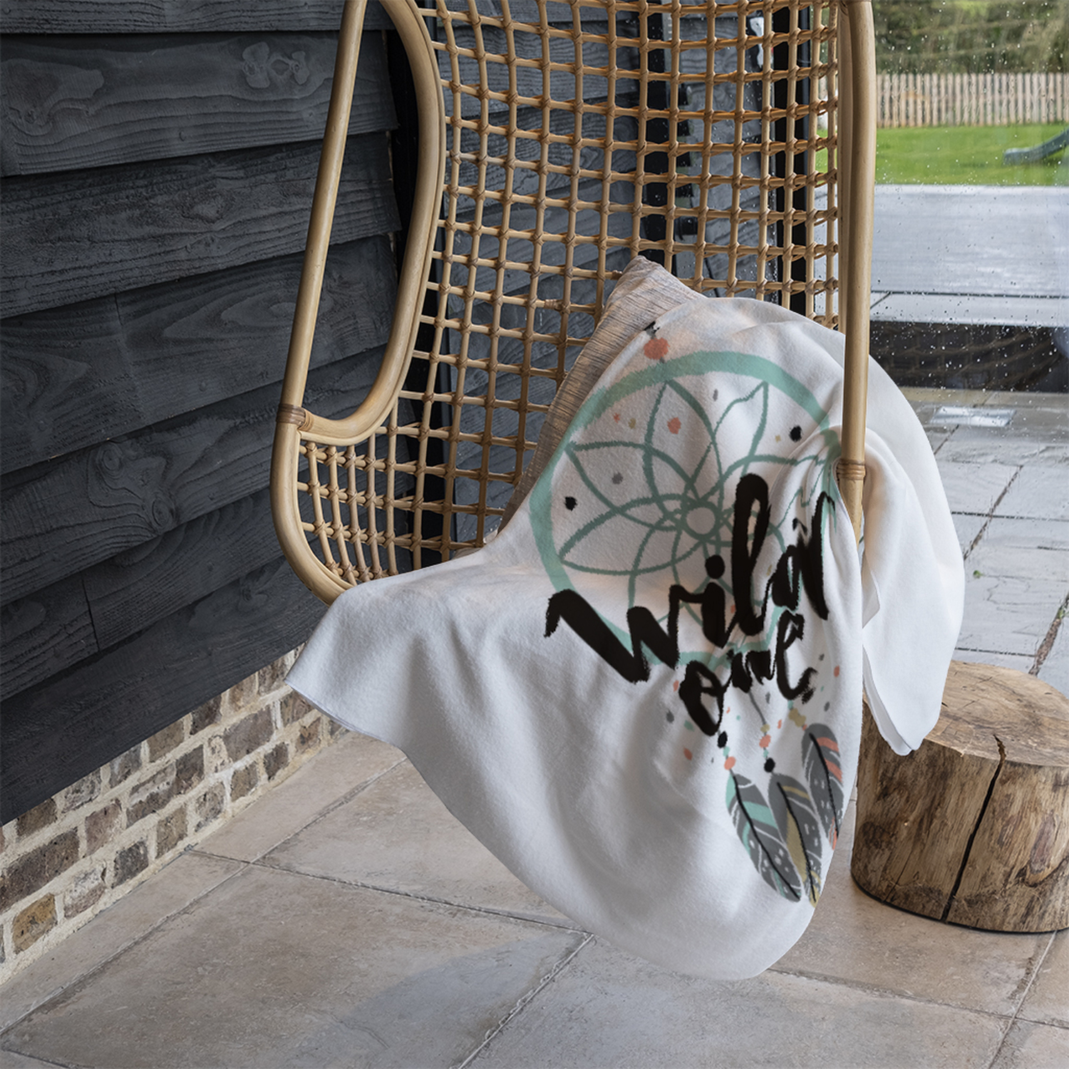 Cute Print In Boho Style Blanket - Green