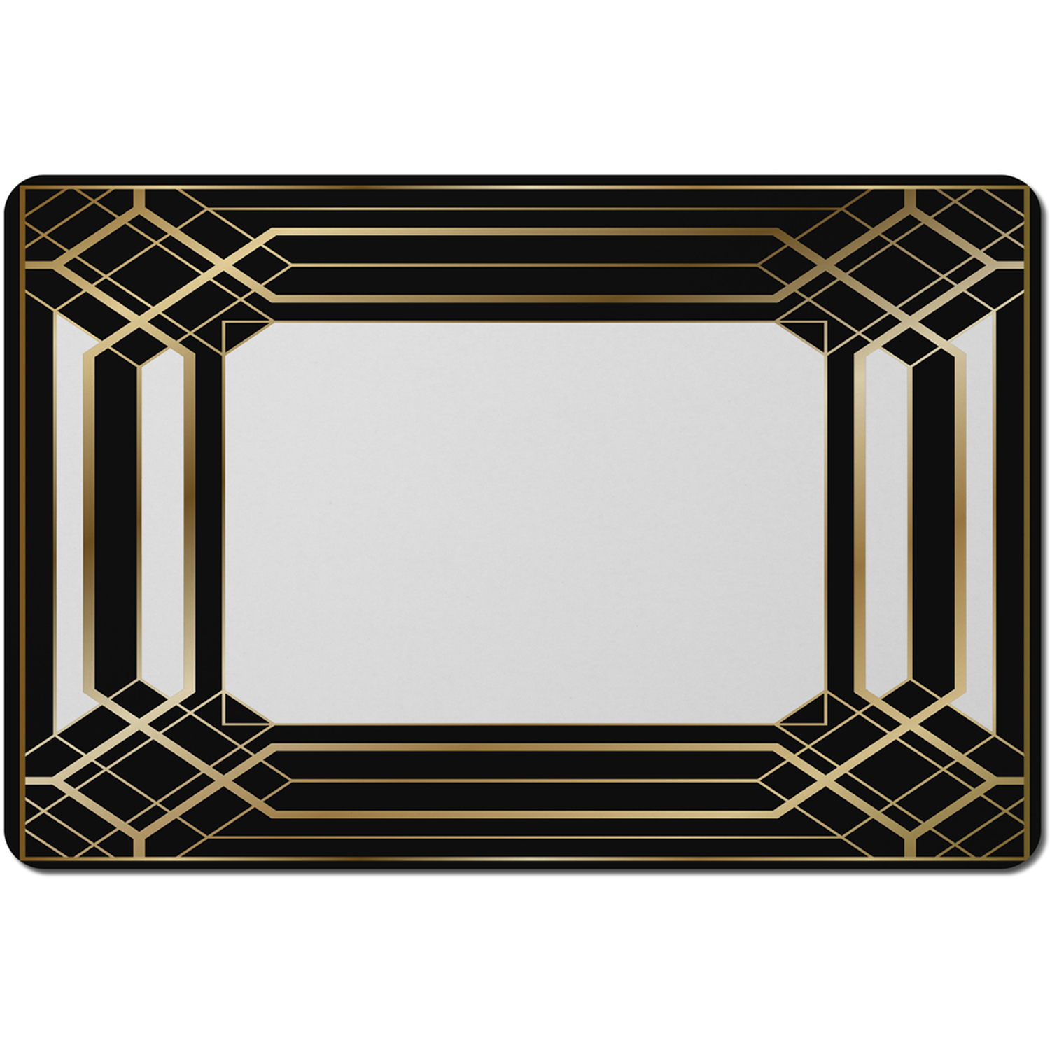 Art Deco Black Frame Placemat - Black
