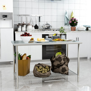 Silver / 120cm Food Prep Commercial Work Bench Stainless Steel Catering Tables shot 2320395