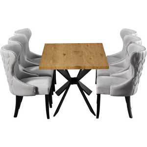 Light Grey Mayfair Duke LUX Dining Set with a Table and Chairs Set of 6 shot 2489847