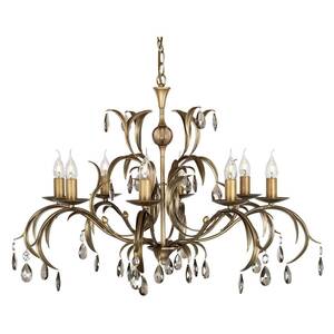Lily 8 Light Chandelier Metallic Bronze Floral Leaves Design