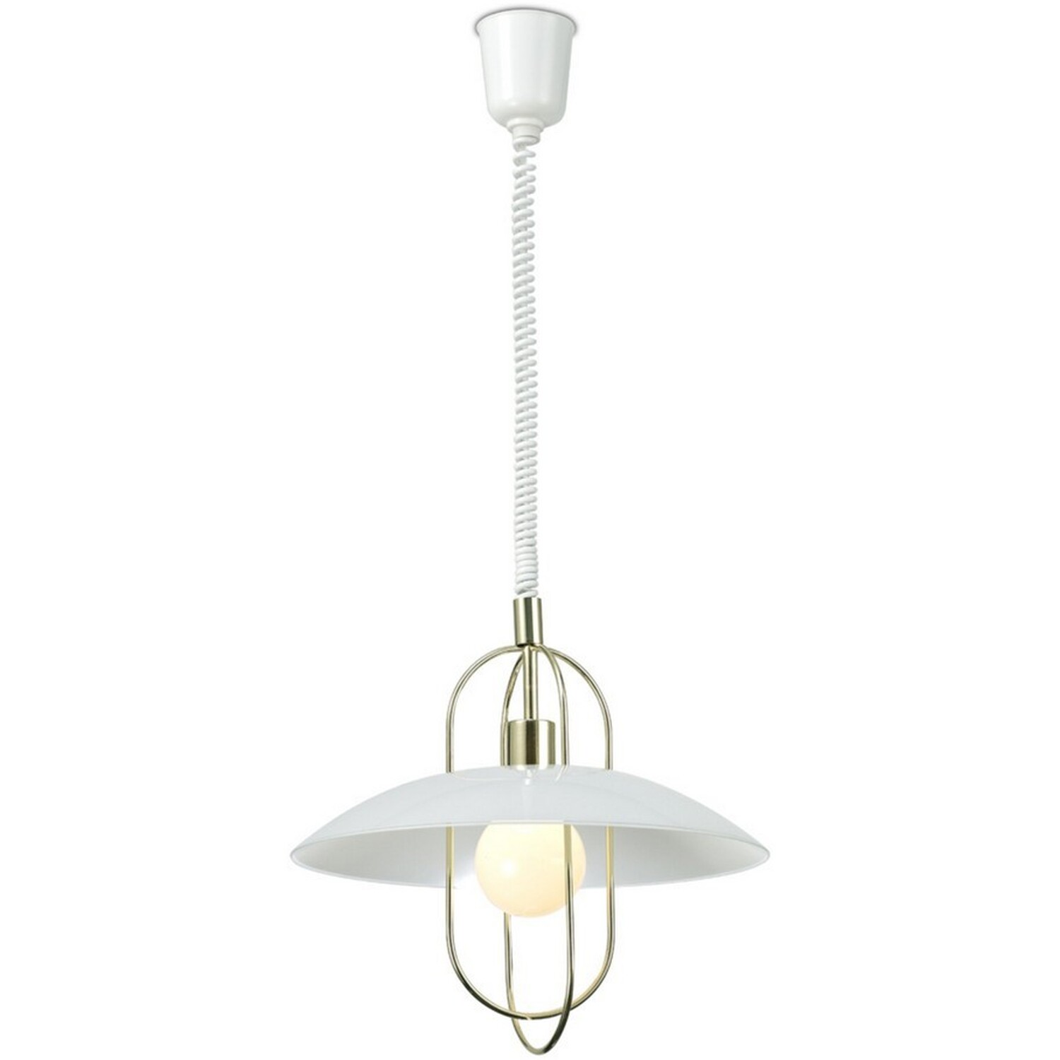 Riva Rise  Fall Dome Ceiling Pendant E27, Polished Brass, Glass Shade - Polished Brass