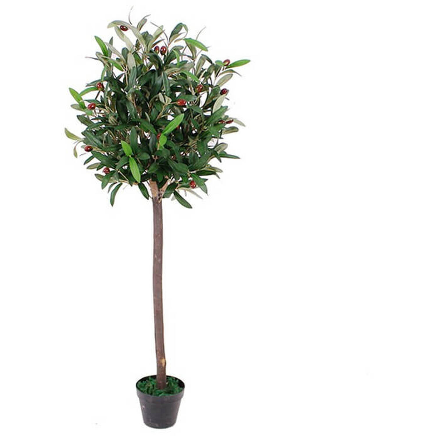 Leaf Artificial Olive Bay Style Topiary Fruit Tree - Green / 120Cm