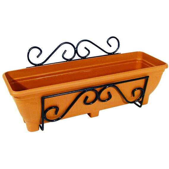 Wall Mounted Planter Trough Holder - Scrolled