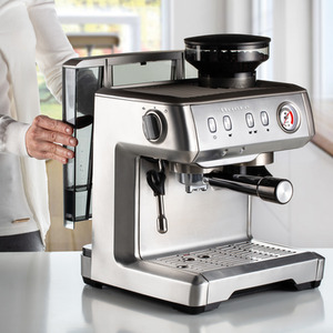 Metal Espresso Coffee Maker with Grinder Stainless Steel