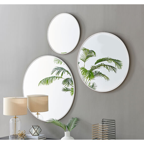 Emma Round White Frame Wall Mirror