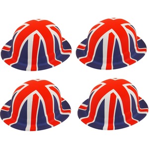 4 x Union Jack Bowler Hats