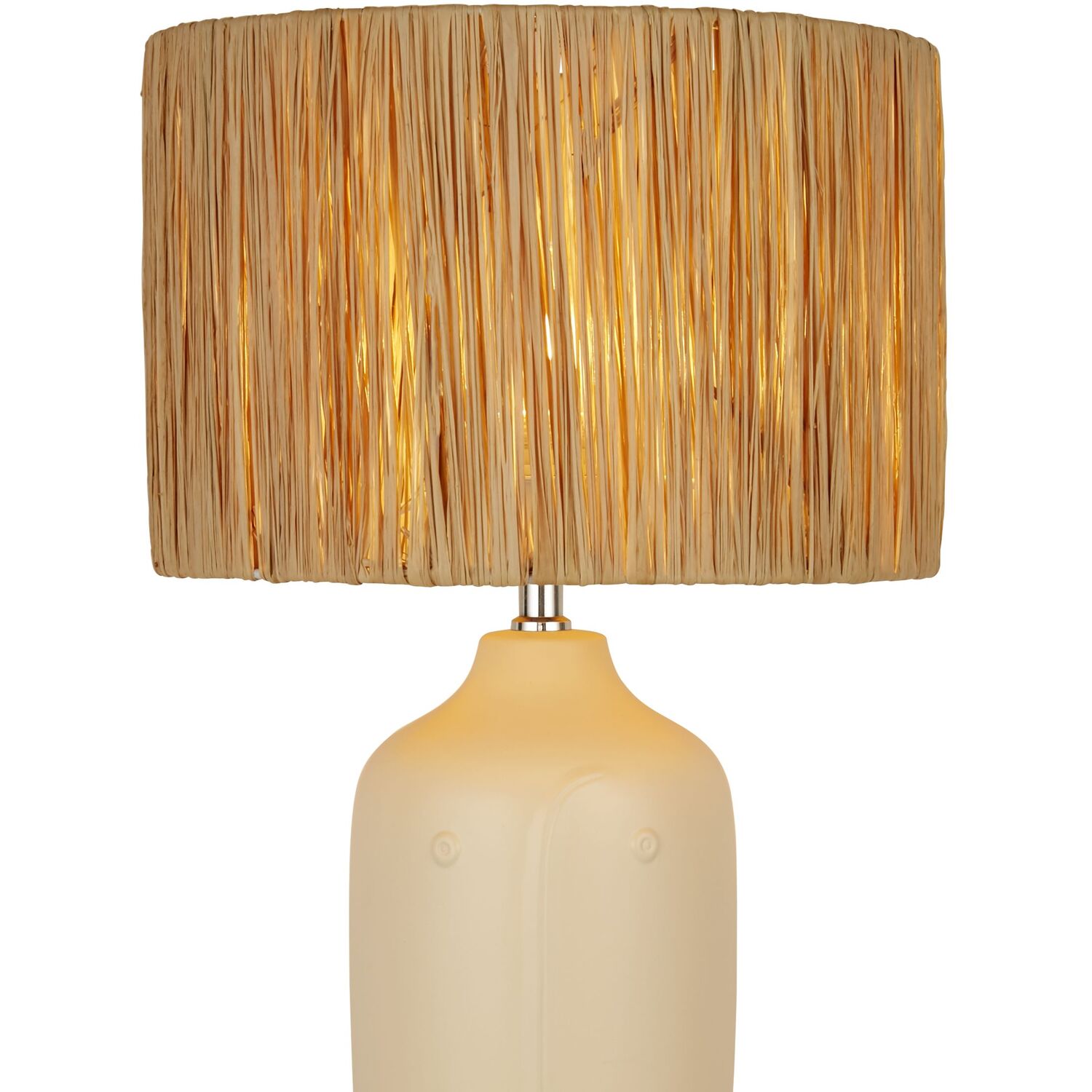 Image of Face Ceramic Table Lamp - Cream