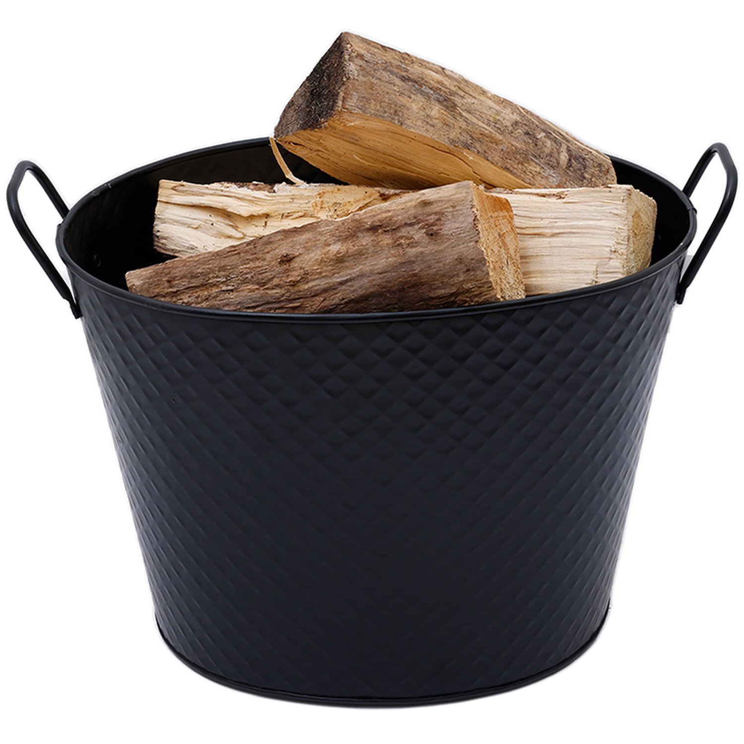 Log Matte Willow Fireside Log Bucket Iron Oval Opening Matte Finish