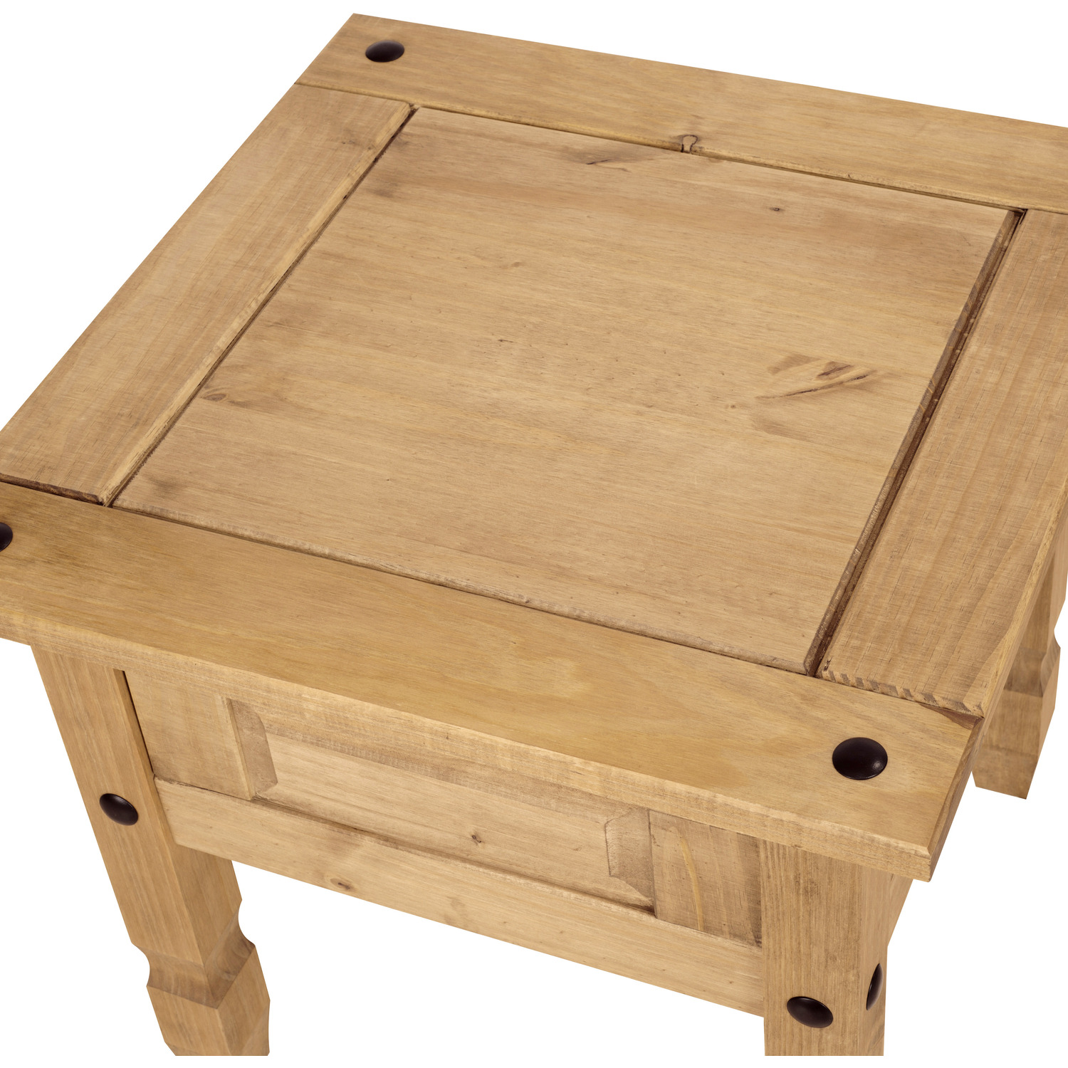 Corona Lamp Side Table - Waxed Pine
