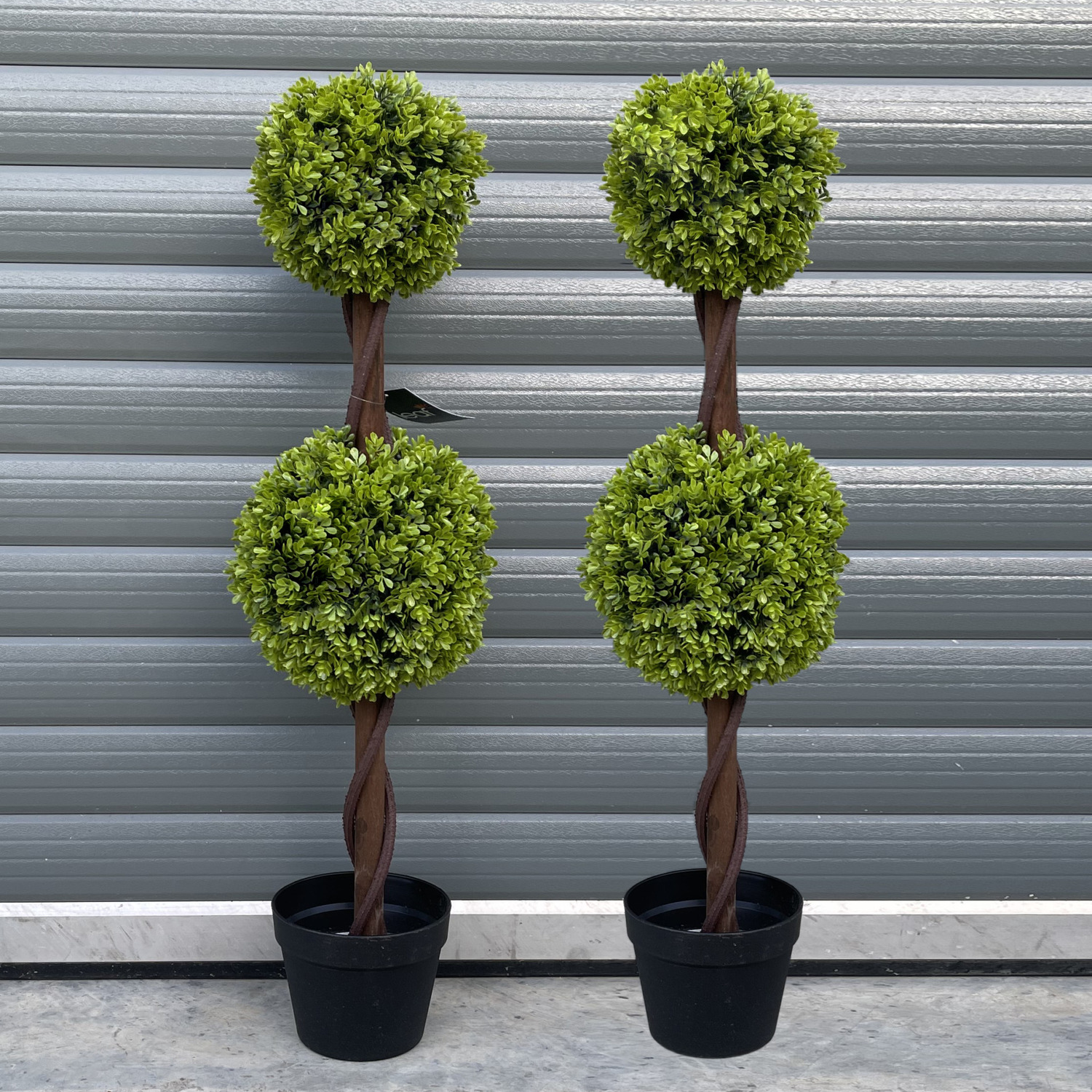 Pair of Green Double Ball Topiary Trees - Double Ball Pair