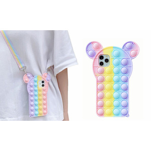 Push Pop Fidget Phone Protective Case with Crossbody Strap