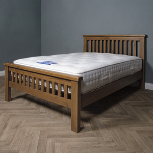 Rustic Solid Oak 4'6 Double Bed Frame