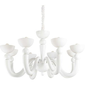 Bon Bon  8 Light Multi Arm Chandelier White Finish, E14