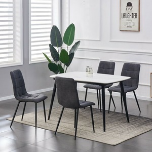 Faux Suede Leather Dining Chairs Set of 4 Grey (Henri range)