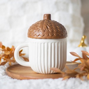Autumnal Acorn Mug With Lid