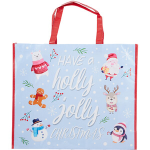 Christmas Scene Shopper Bag Blue