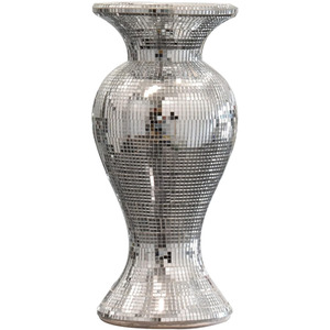 Silver Ceramic Mirrored Pot Vase