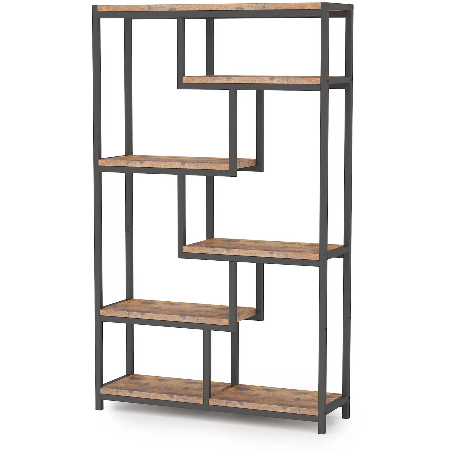 Inudstrial Metal and Wood Bookcase