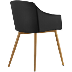 Black Single Eden Plastic Dining Chair with Padded Leather Cushions for Dining Room shot 6829353