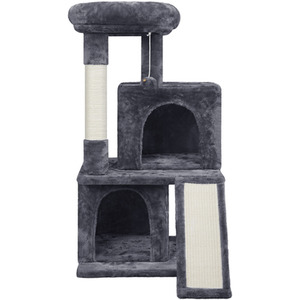 Dark Grey Yaheetech 91cm Cat Tree with Double Condos shot 7237731