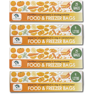 Compostable 4 Litre Food Storage Bags (100 bags in total)