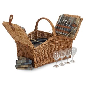 4 Person Ravenstor Double Lidded Fitted Wicker Picnic Basket