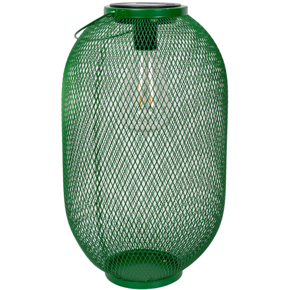 Solar Powered Outdoor Metal Mesh Basket Lantern