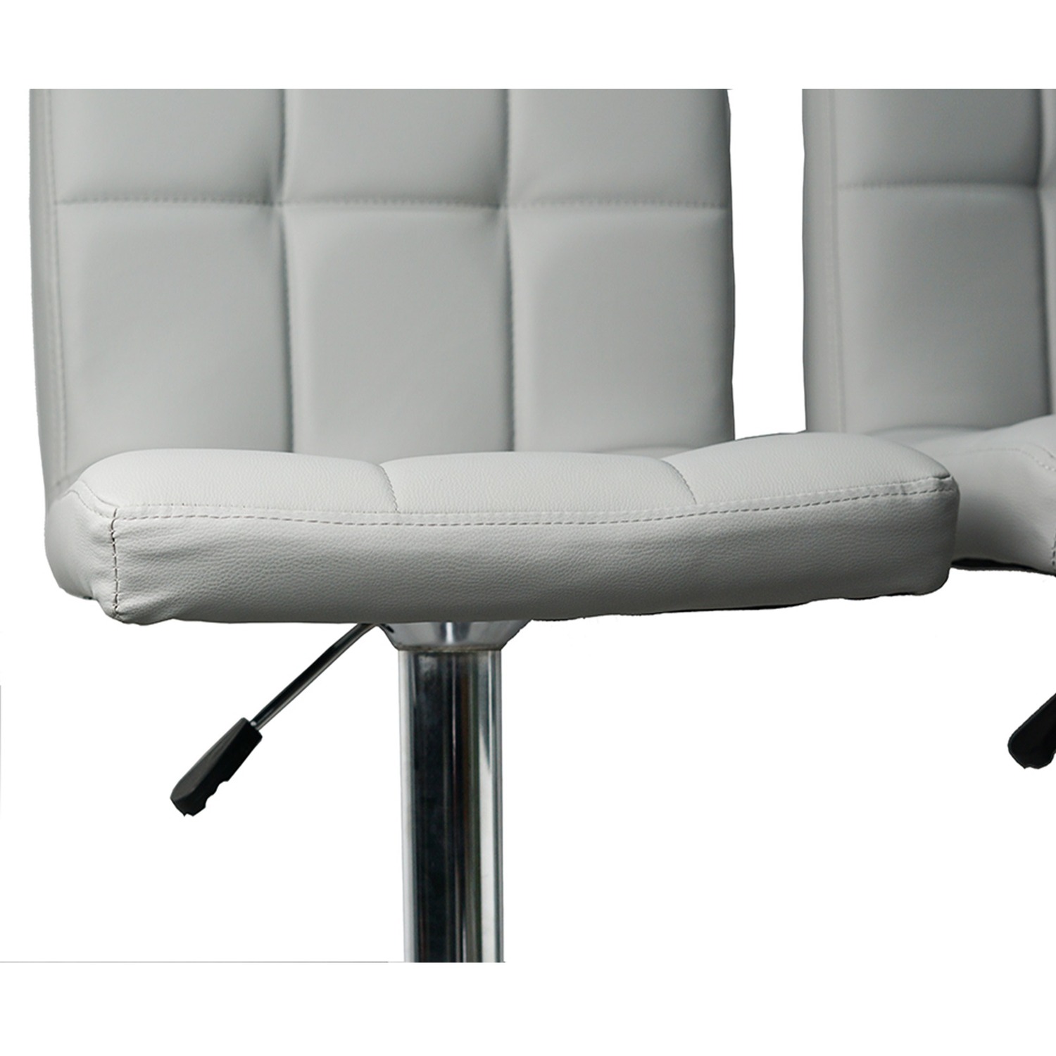 Pair Of 2 Light Grey Faux Leather Swivel Breakfast Bar Stool Chairs