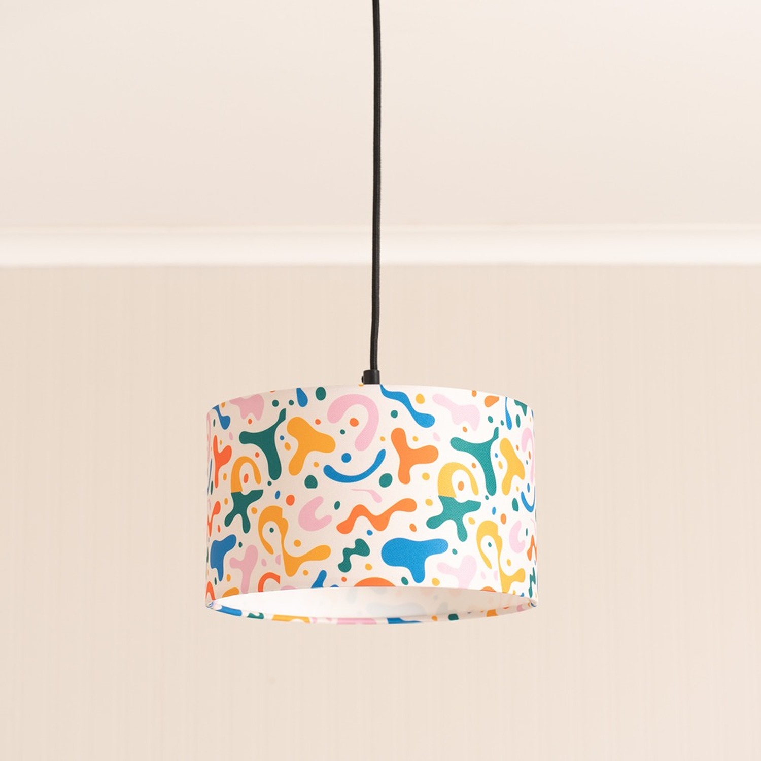 Abbie Bright Abstract Easy Fit Ceiling Light Shade and LED Bulb - Multi Colour