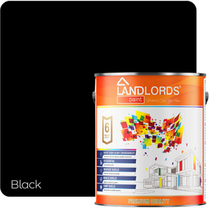 Black / 1l Landlord's Paint Matt Paint Smooth Matt Finish for Walls and Ceilings shot 8372555