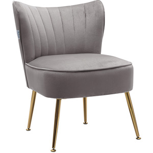 Armless Wingback Accent Chair with Gold Metal Legs