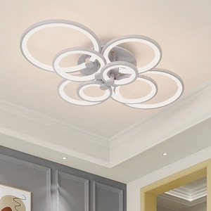 Circular LED Semi Flush Ceiling Light with Dimmable Lighting Control