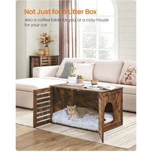 Feandrea Cat Litter Box Enclosure End Table with Removable Divider